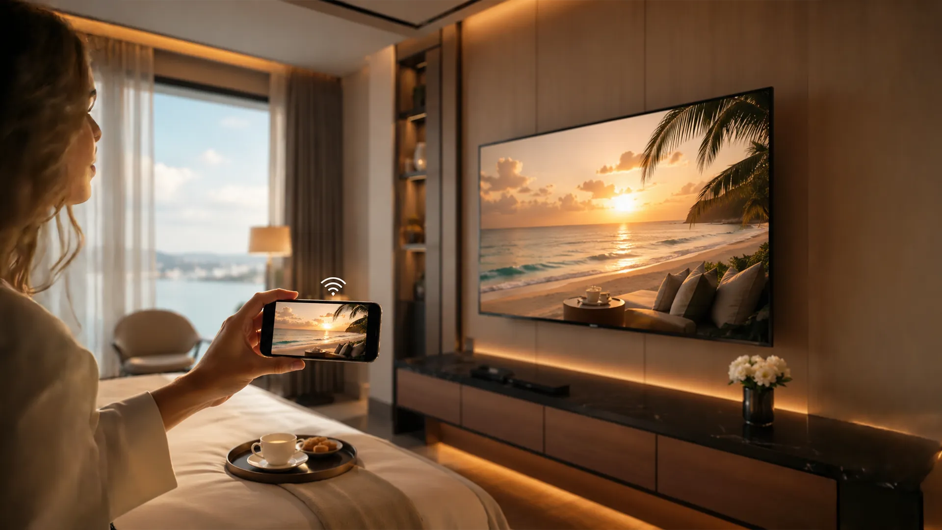 キャスティング — スマートフォンの映像を客室テレビの大画面へ投影